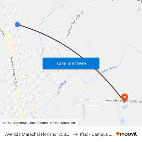 Avenida Marechal Floriano, 2588-2594 to Ifsul - Campus Bagé map