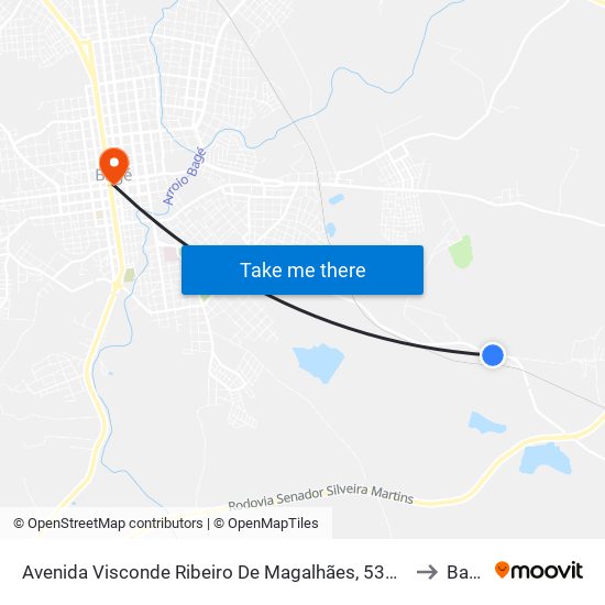 Avenida Visconde Ribeiro De Magalhães, 534-810 to Bagé map