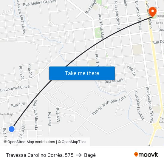 Travessa Carolino Corrêa, 575 to Bagé map