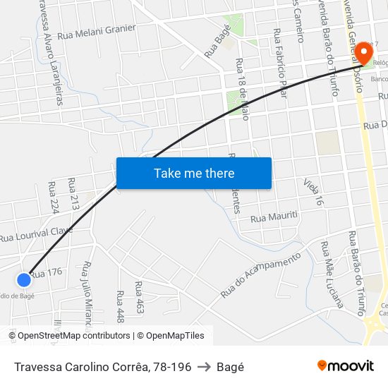 Travessa Carolino Corrêa, 78-196 to Bagé map