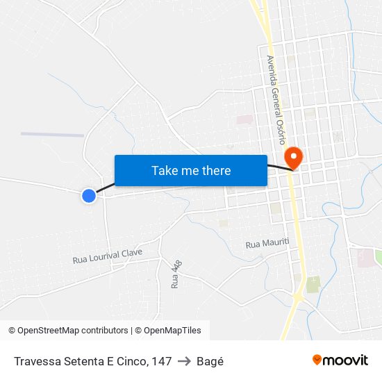 Travessa Setenta E Cinco, 147 to Bagé map