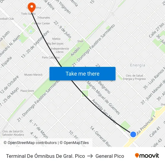 Terminal De Ómnibus De Gral. Pico to General Pico map