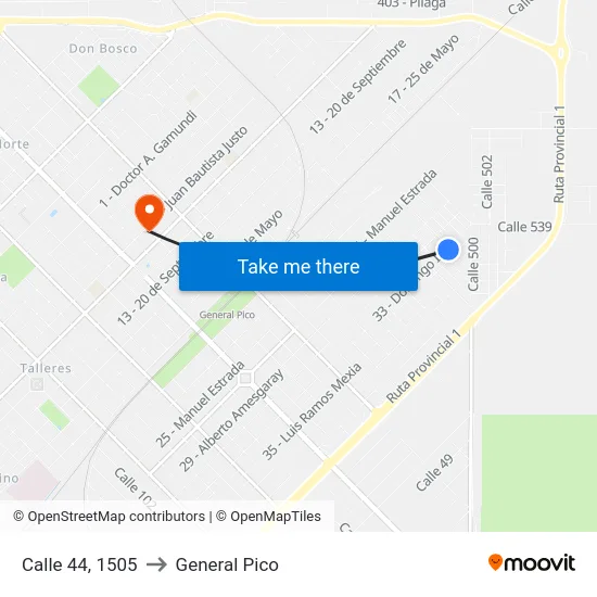 Calle 44, 1505 to General Pico map