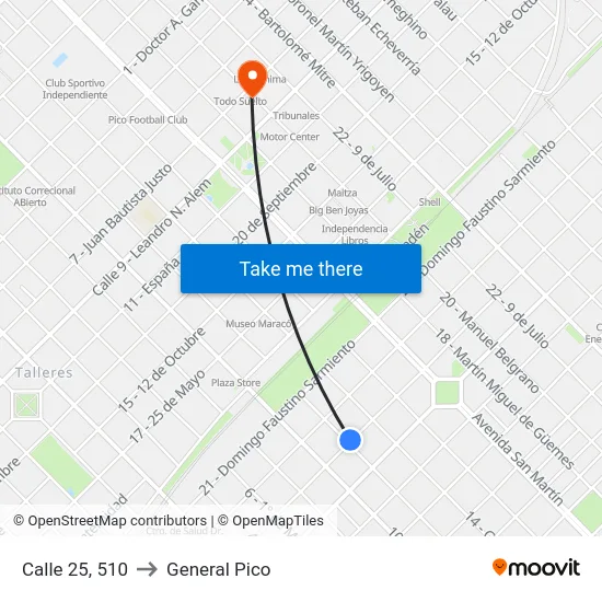 Calle 25, 510 to General Pico map