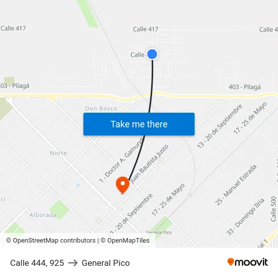 Calle 444, 925 to General Pico map