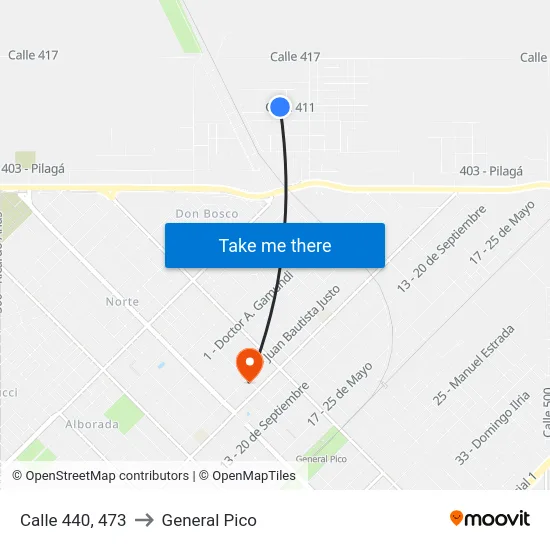 Calle 440, 473 to General Pico map