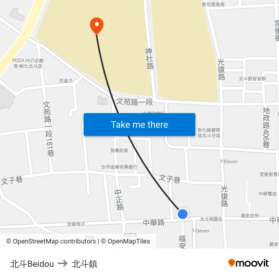 北斗Beidou to 北斗鎮 map