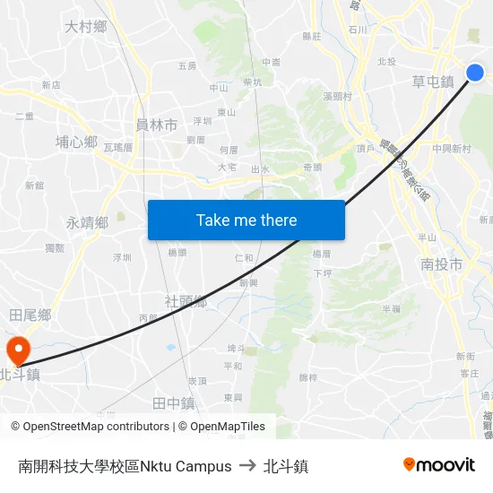 南開科技大學校區Nktu Campus to 北斗鎮 map