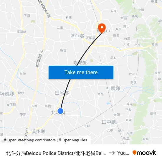 Beidou Police District/Beidou Old Street to Yuanlin map
