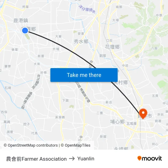 Farmer Association to Yuanlin map