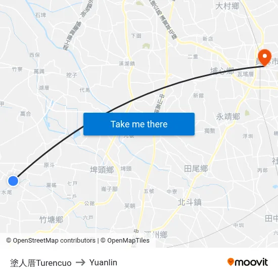 Turencuo to Yuanlin map