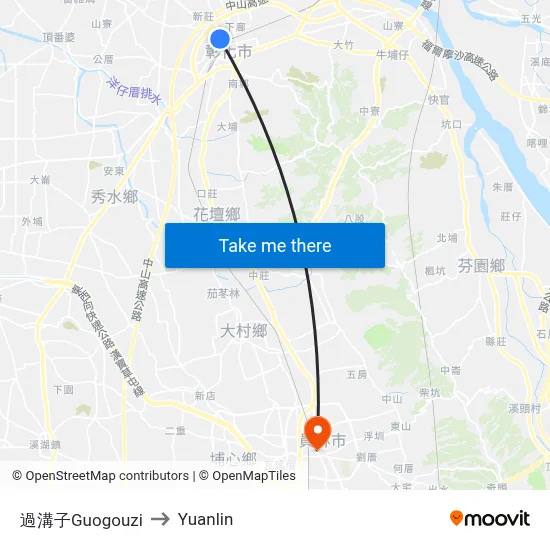 Guogouzi to Yuanlin map