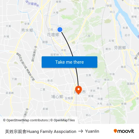 Huang Family Association to Yuanlin map