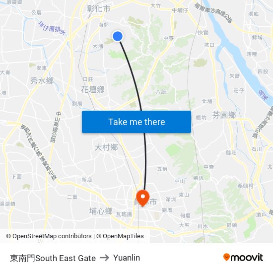 東南門South East Gate to Yuanlin map