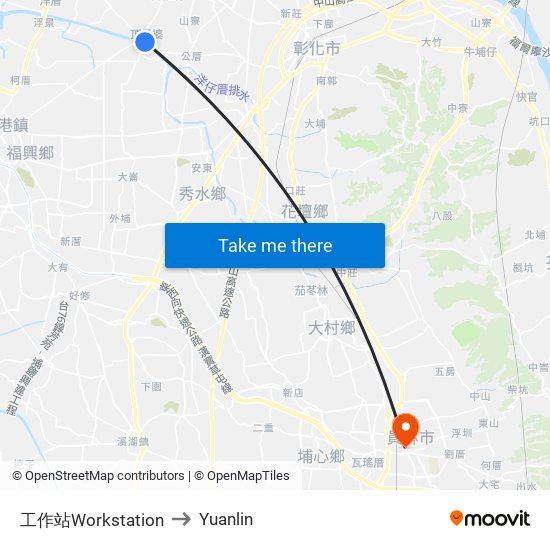 工作站Workstation to Yuanlin map