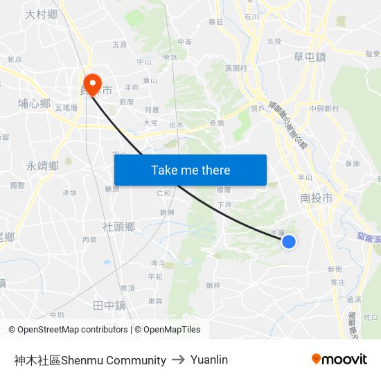 神木社區Shenmu Community to Yuanlin map