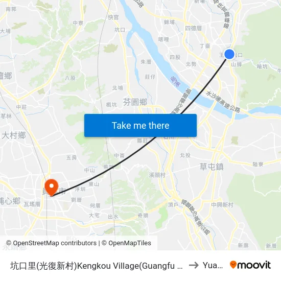 Kengkou Village (Guangfu Community) to Yuanlin map