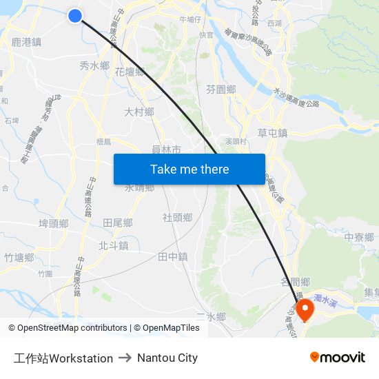 工作站Workstation to Nantou City map