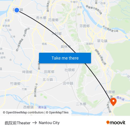 戲院前Theater to Nantou City map