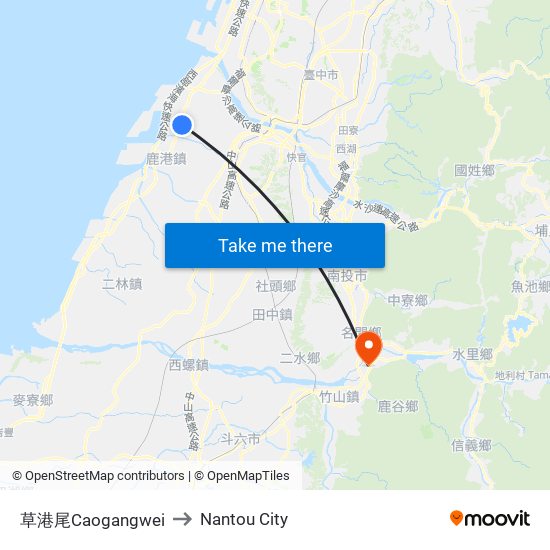 草港尾Caogangwei to Nantou City map