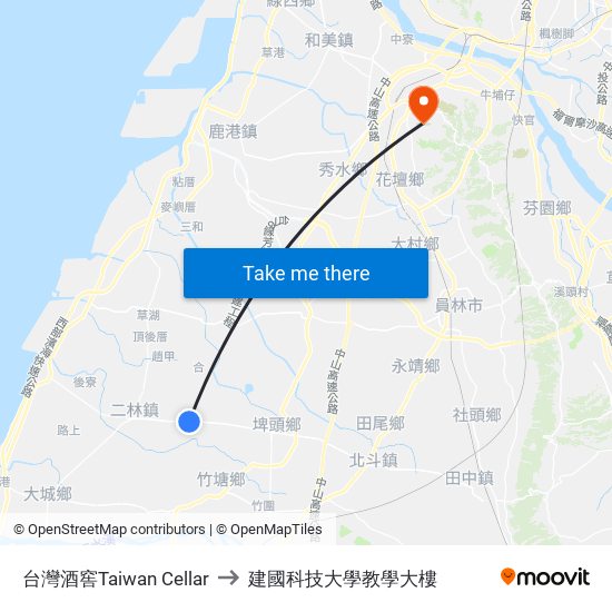 台灣酒窖Taiwan Cellar to 建國科技大學教學大樓 map