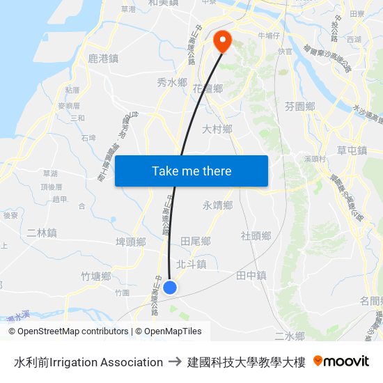 水利前Irrigation Association to 建國科技大學教學大樓 map