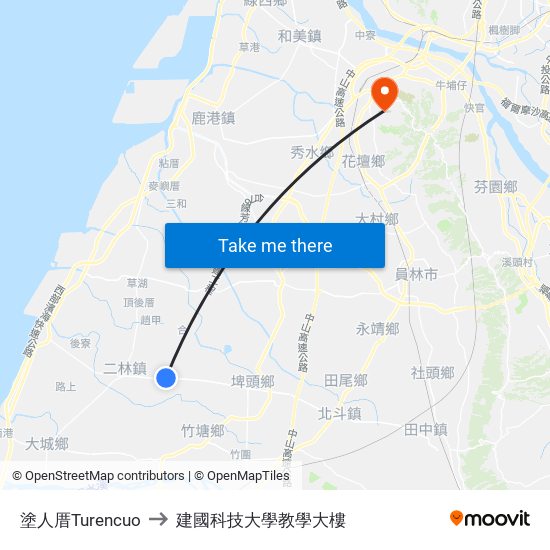 塗人厝Turencuo to 建國科技大學教學大樓 map