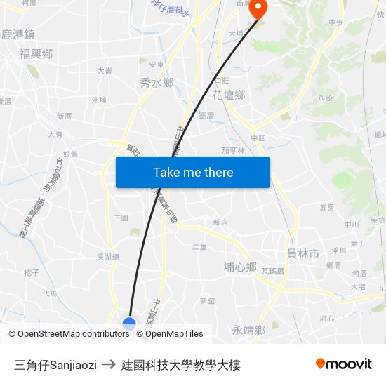 三角仔Sanjiaozi to 建國科技大學教學大樓 map