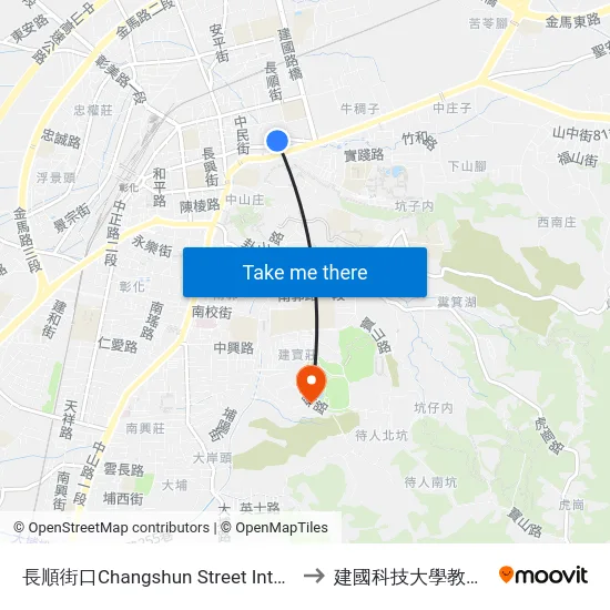 長順街口Changshun Street Intersection to 建國科技大學教學大樓 map