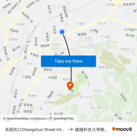 長順街口Changshun Street Intersection to 建國科技大學教學大樓 map