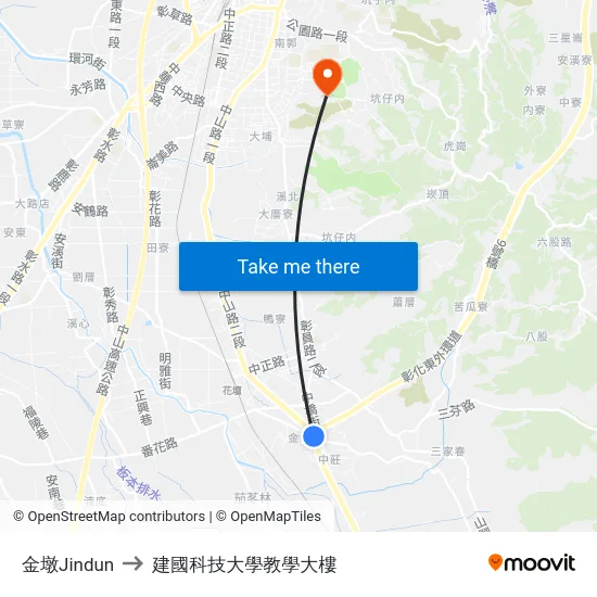 金墩Jindun to 建國科技大學教學大樓 map