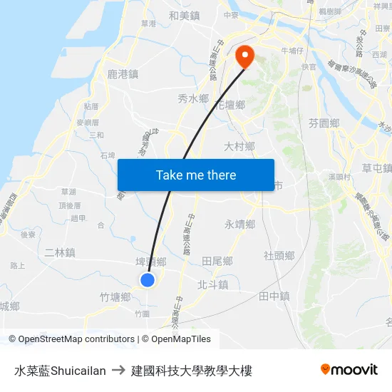 水菜藍Shuicailan to 建國科技大學教學大樓 map