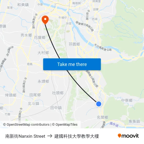 南新街Nanxin Street to 建國科技大學教學大樓 map