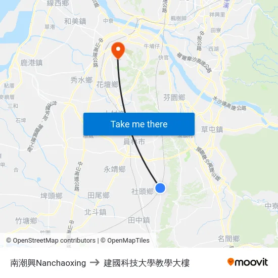 南潮興Nanchaoxing to 建國科技大學教學大樓 map