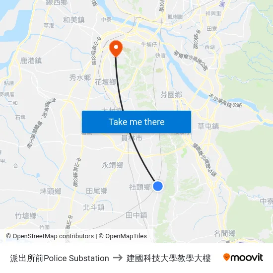 派出所前Police Substation to 建國科技大學教學大樓 map