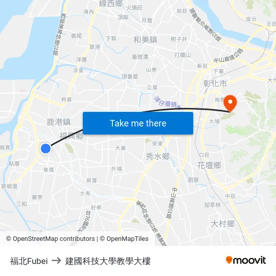 福北Fubei to 建國科技大學教學大樓 map