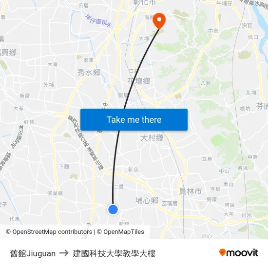 舊館Jiuguan to 建國科技大學教學大樓 map