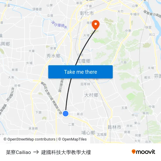 菜寮Cailiao to 建國科技大學教學大樓 map