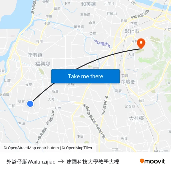外崙仔腳Wailunzijiao to 建國科技大學教學大樓 map