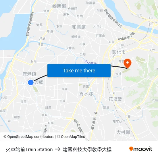 火車站前Train Station to 建國科技大學教學大樓 map