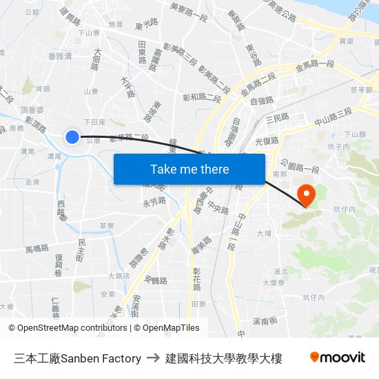 三本工廠Sanben Factory to 建國科技大學教學大樓 map