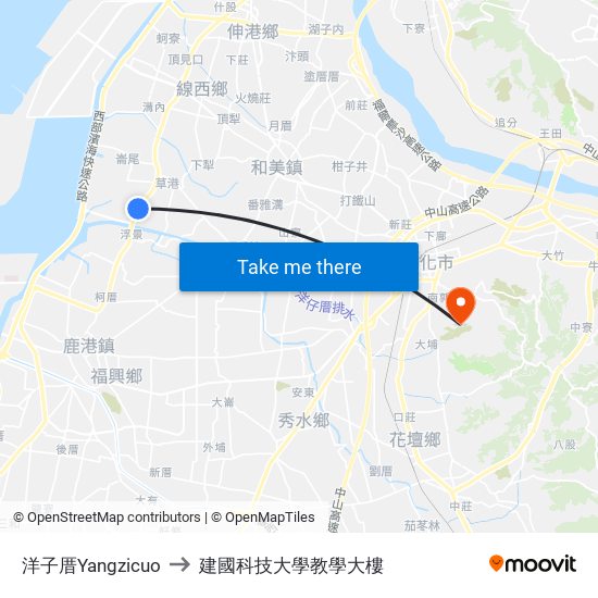 洋子厝Yangzicuo to 建國科技大學教學大樓 map