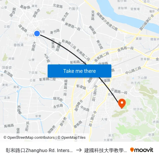 彰和路口Zhanghuo Rd. Intersection to 建國科技大學教學大樓 map
