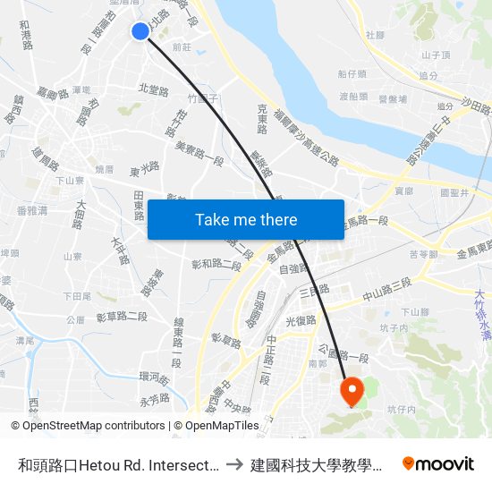 和頭路口Hetou Rd. Intersection to 建國科技大學教學大樓 map