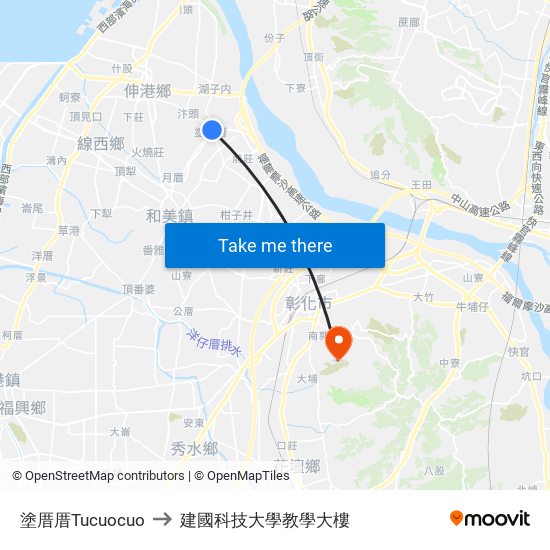 塗厝厝Tucuocuo to 建國科技大學教學大樓 map