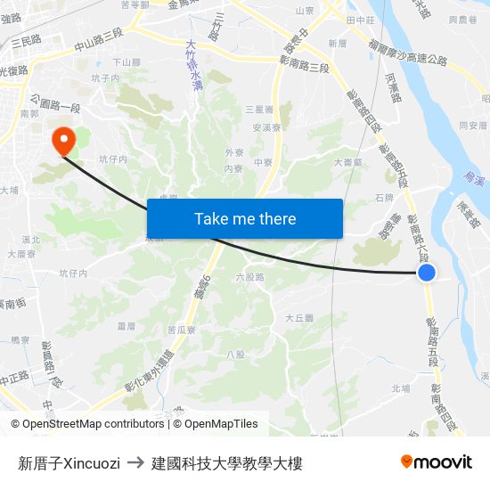 新厝子Xincuozi to 建國科技大學教學大樓 map