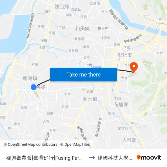 福興鄉農會[臺灣好行]Fusing Farmer's Association to 建國科技大學教學大樓 map