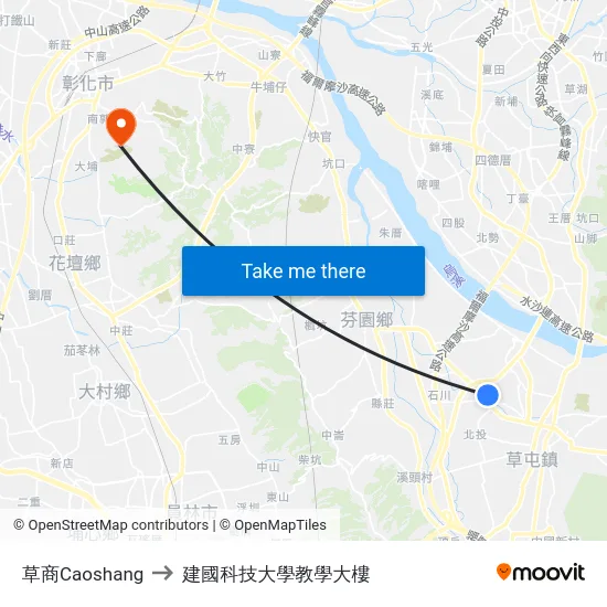 草商Caoshang to 建國科技大學教學大樓 map