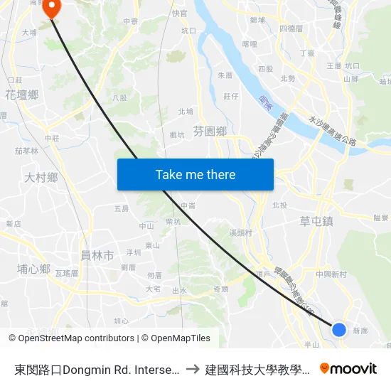 東閔路口Dongmin Rd. Intersection to 建國科技大學教學大樓 map