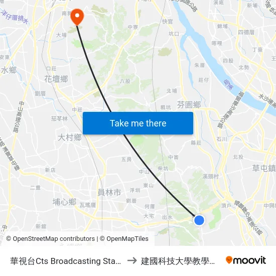 華視台Cts Broadcasting Station to 建國科技大學教學大樓 map